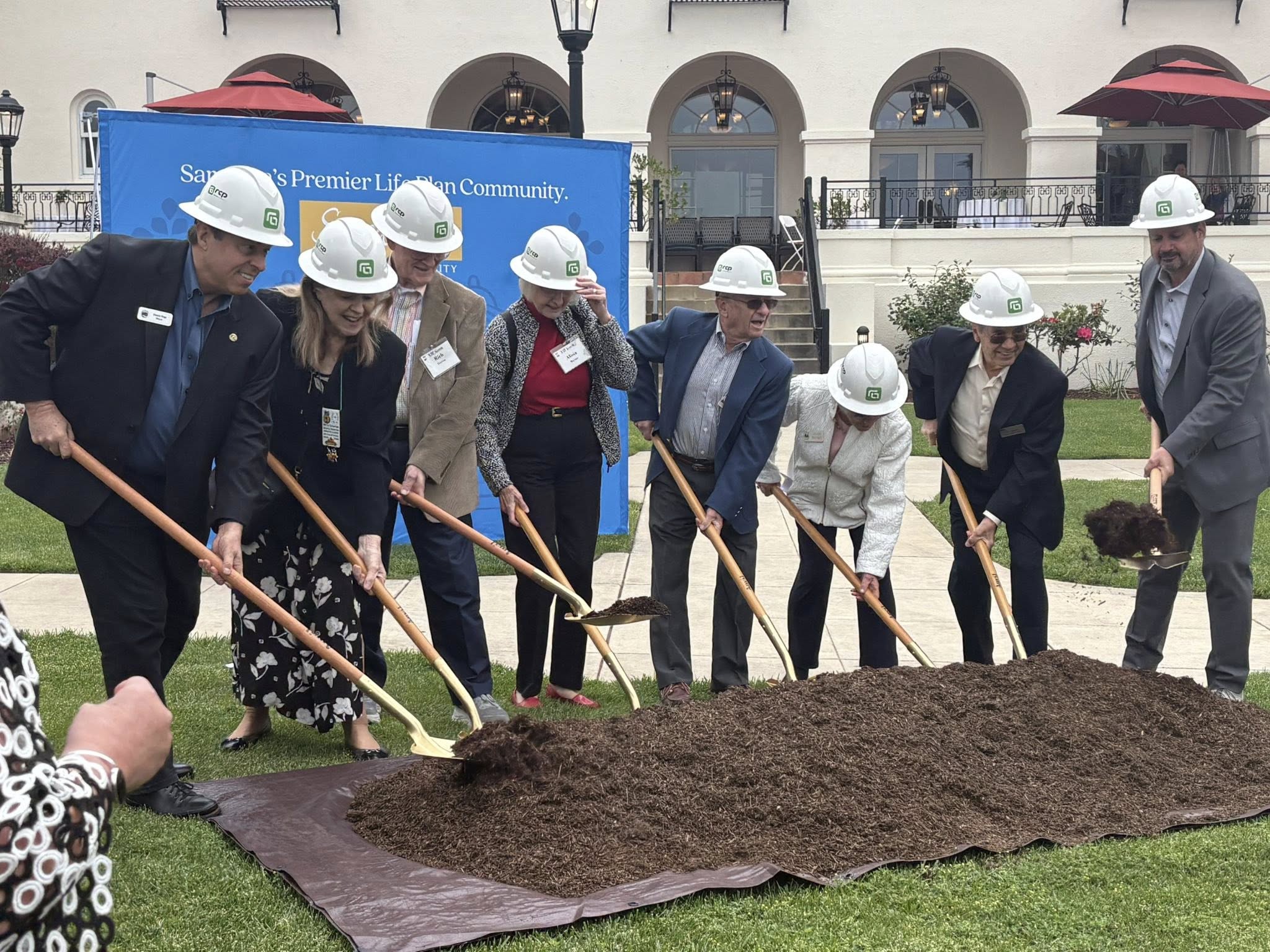 OFHC Board members and the Saratoga management team turn the first spades of dirt at the Master Plan groundbreaking, April 2026.